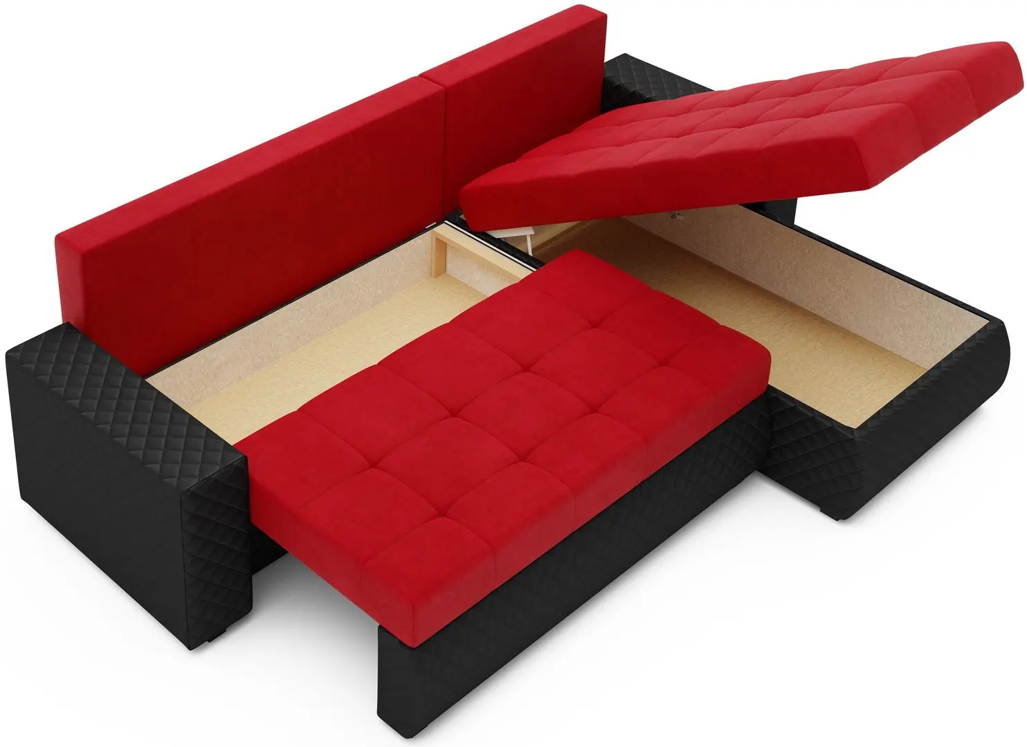 Canapea de colt Space Meble Bolt BIS (Red/Black)