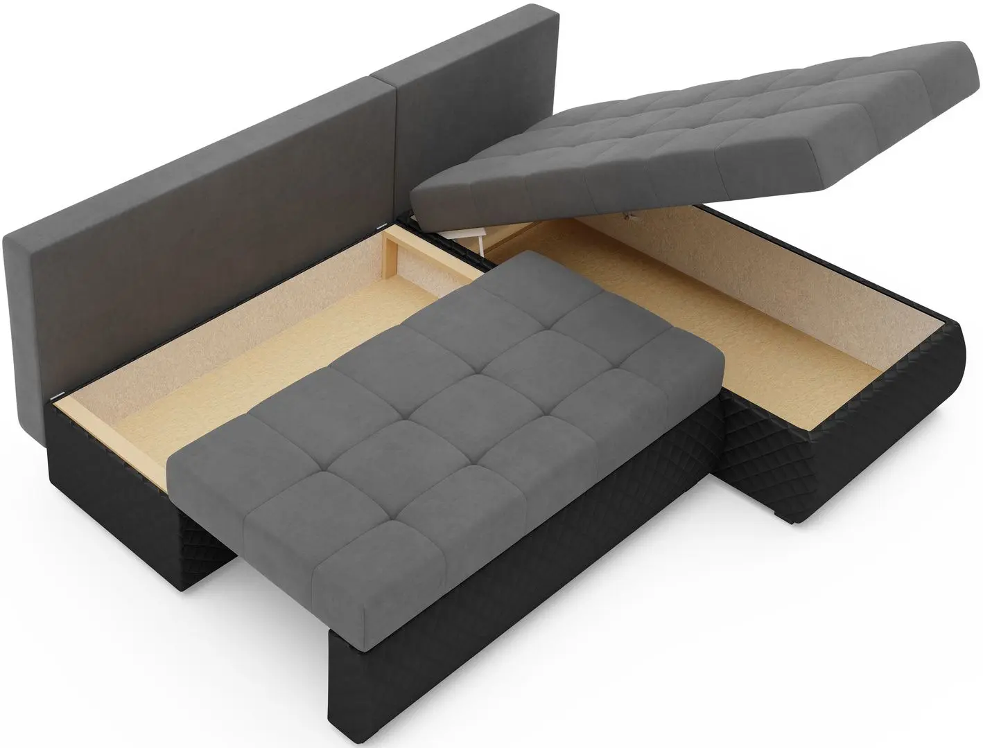 Canapea de colt Space Meble Bolt (Gray/Black)