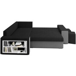 Canapea de colt Space Meble Dallas Left Mikrofaza 15/Mikrofaza 27 (Black/Gray) Thumb