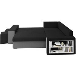 Canapea de colt Space Meble Dallas Right Mikrofaza 15/Mikrofaza 27 (Black/Gray) Thumb