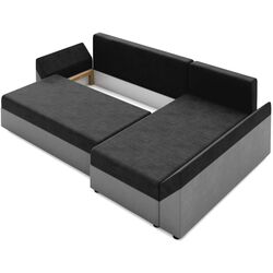 Диван угловой Space Meble Dante L Mikrofaza 15/Mikrofaza 31 (Black/White) Thumb