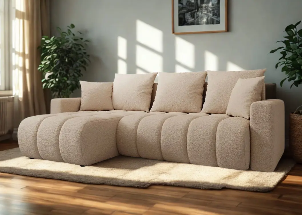 Canapea de colt Space Meble Giulia L Quelle 02 (Cream)