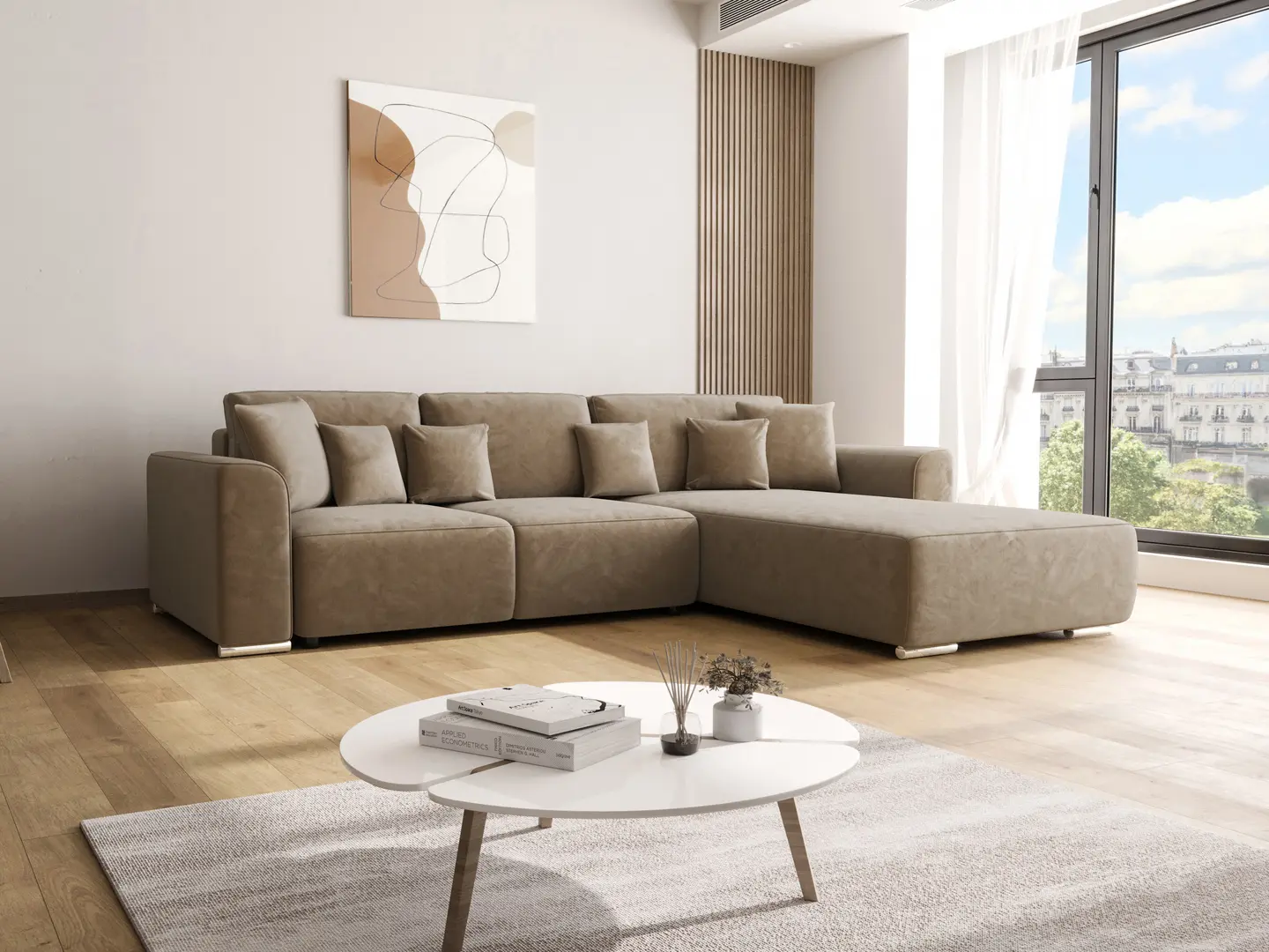 Canapea de colt Space Meble Gusto L Monolith 09 (Brown Light)