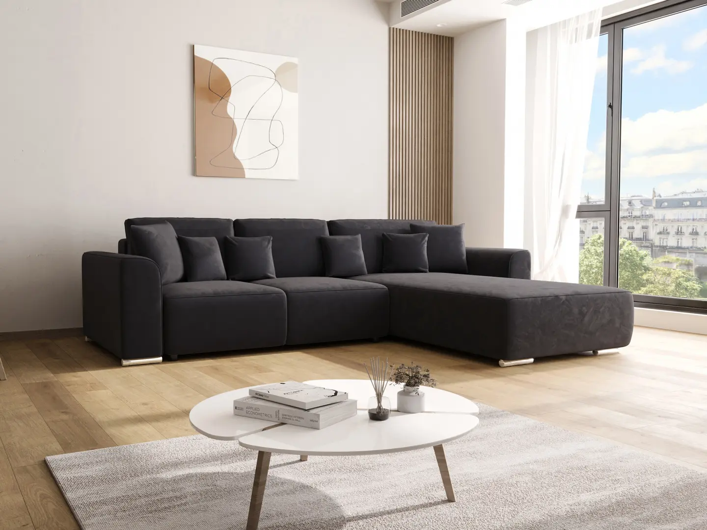 Canapea de colt Space Meble Gusto L Monolith 97 (Dark Graphite)