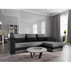 Canapea de colt Space Meble Hewlet Bis Sawana 05/Sawana 14 (Dark Gray/Black)
