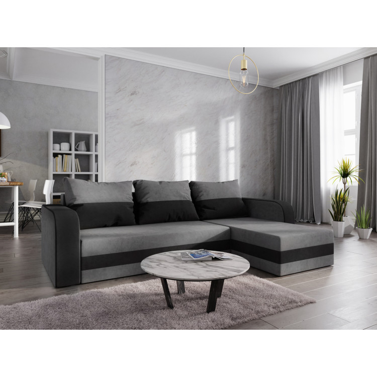Диван угловой Space Meble Hewlet Bis Sawana 05/Sawana 14 (Dark Gray/Black)