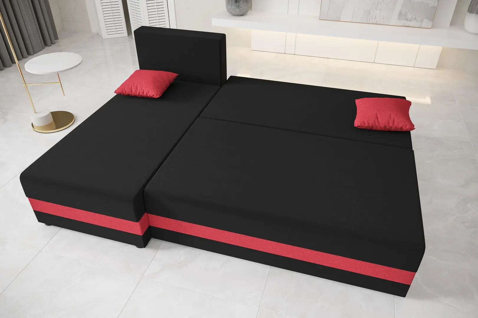 Диван угловой Space Meble Hewlet Sawana 14/Sawana 13 (Black/Red)