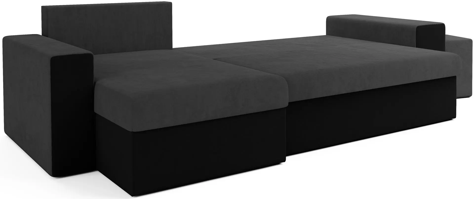 Canapea de colt Space Meble Kansas Mikrofaza 27/Mikrofaza 15 (Gray/Black)