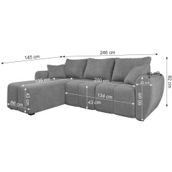 Canapea de colt Space Meble Molisa L Cosmic 160 (Gray) Thumb