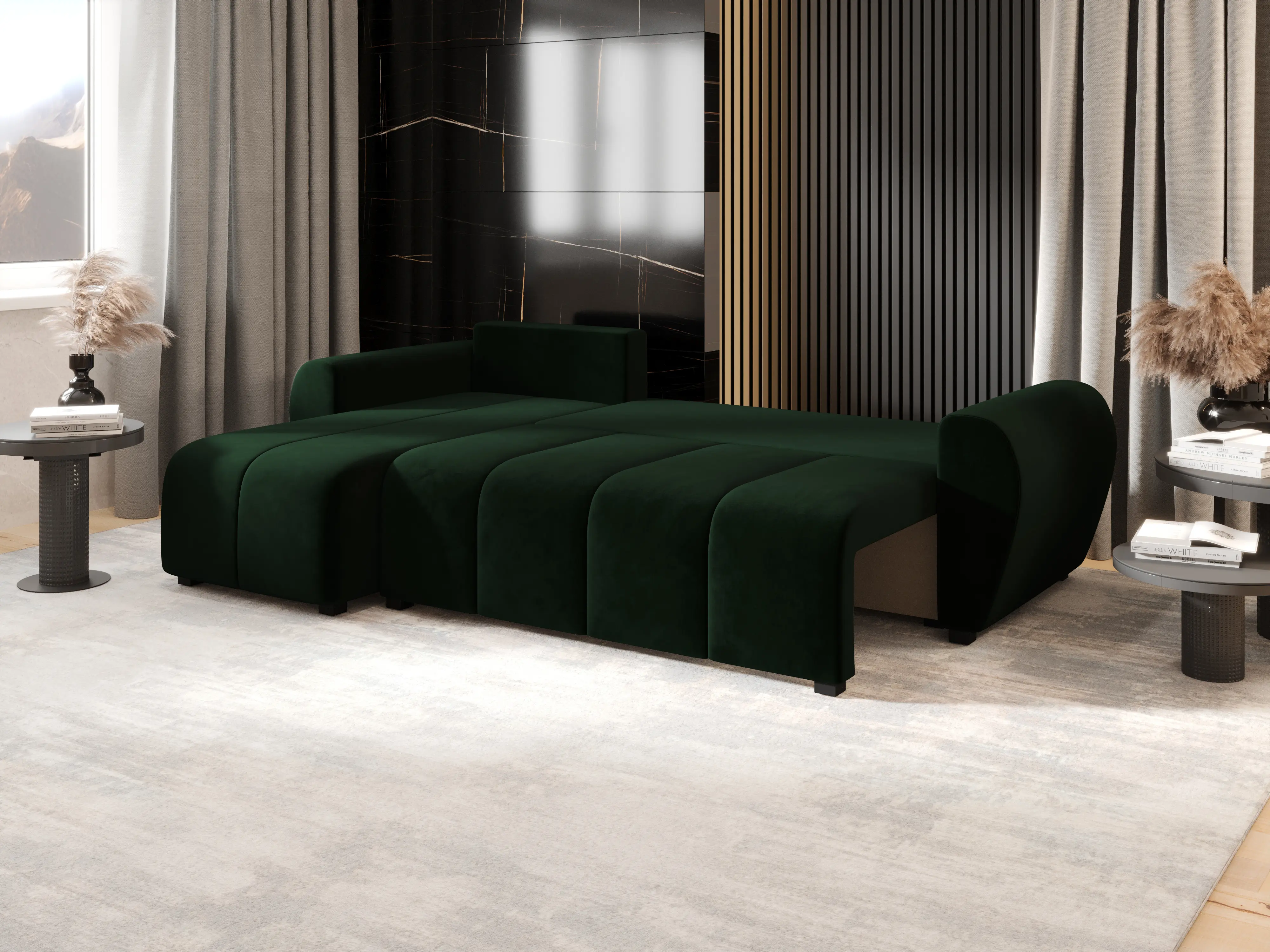 Canapea de colt Space Meble Molisa L Itaka 10 (Green Dark)