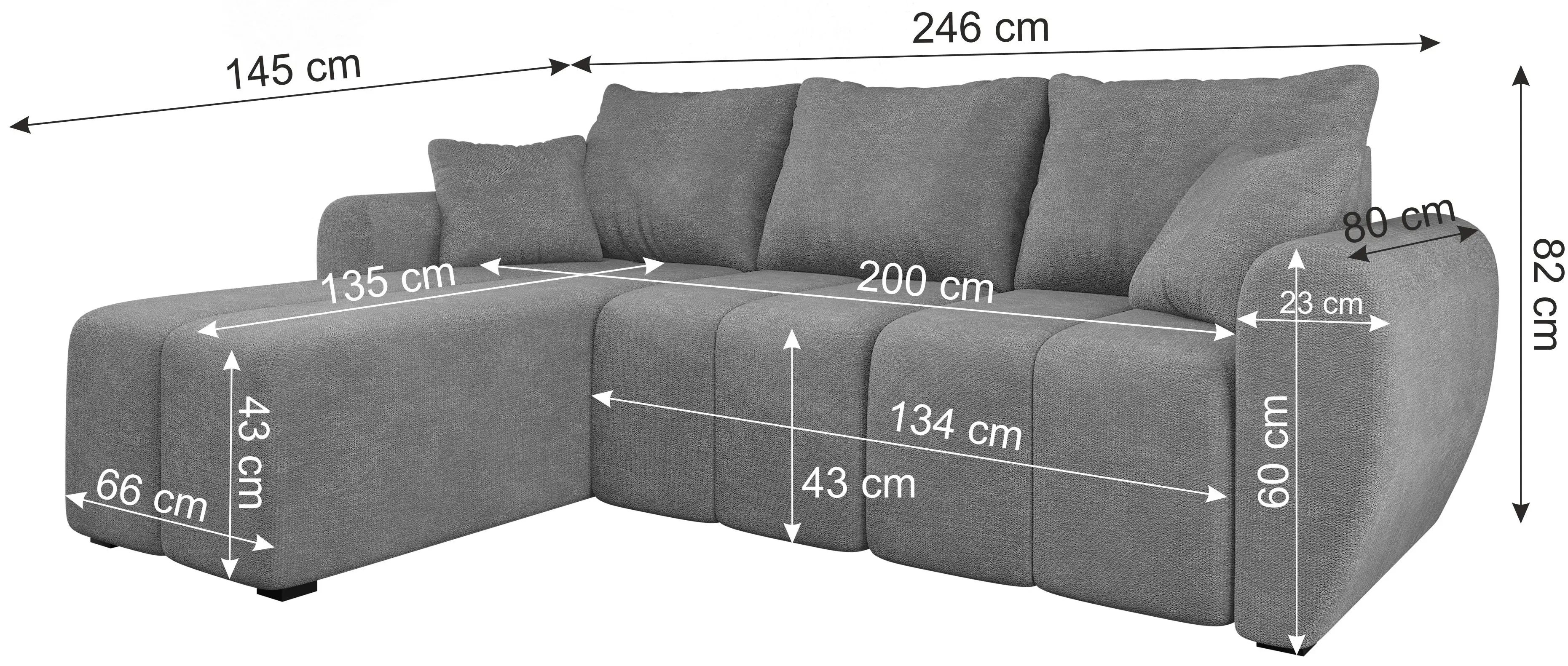 Диван угловой Space Meble Molisa L Itaka 50 (Gray Light)