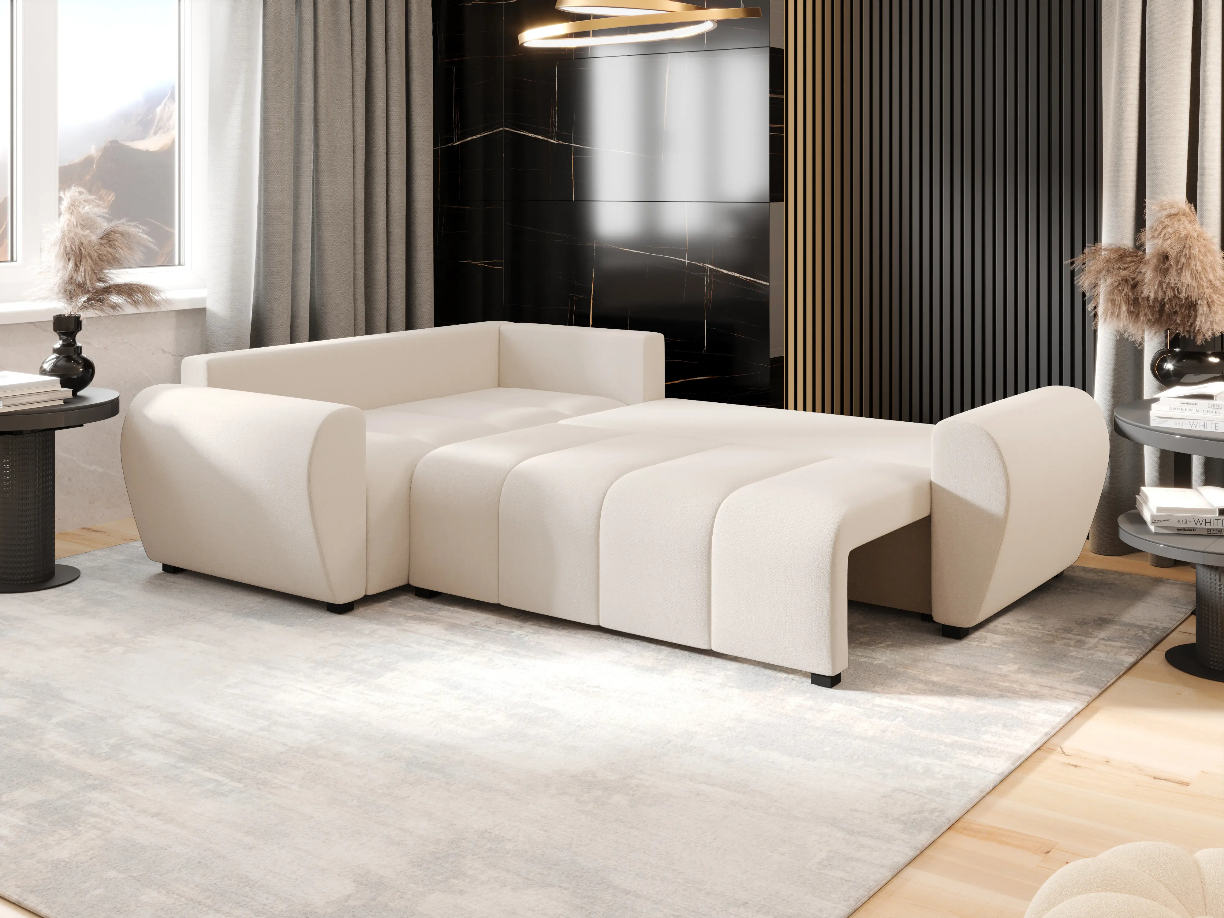 Canapea de colt Space Meble Molisa L Plus Cosmic 10 (Cream)