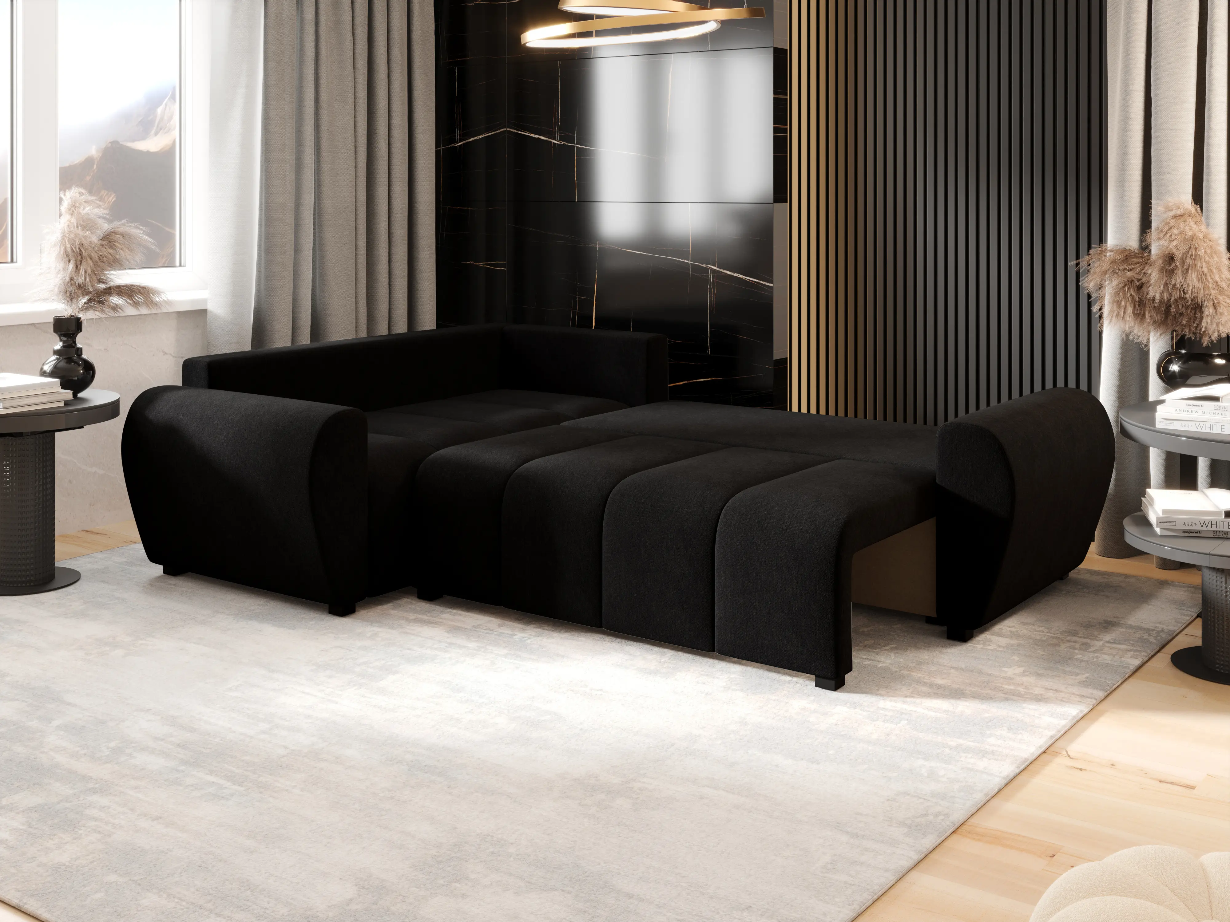 Диван угловой Space Meble Molisa L Plus Cosmic 100 (Black)