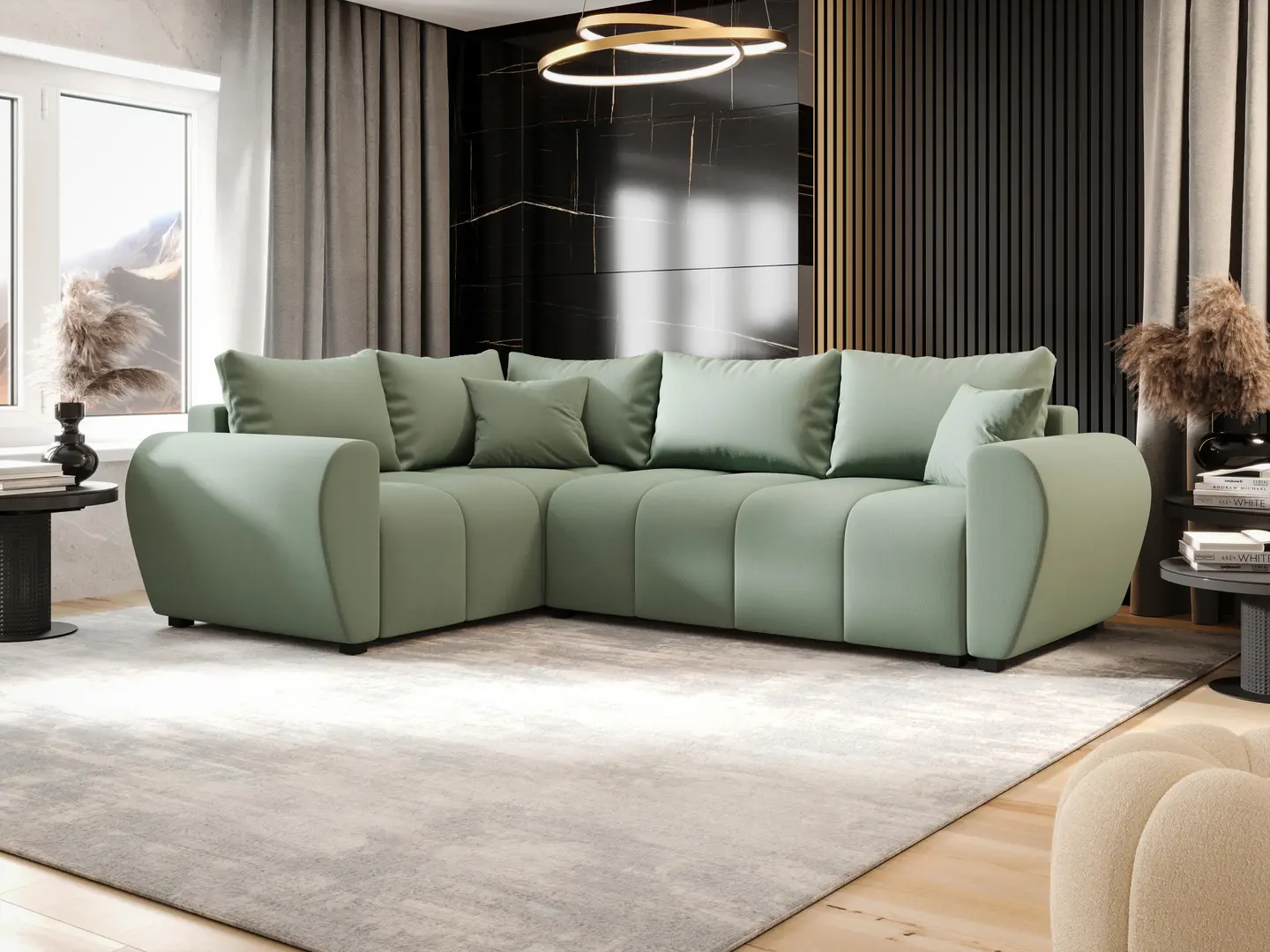Canapea de colt Space Meble Molisa L Plus Cosmic 16 (Mint)