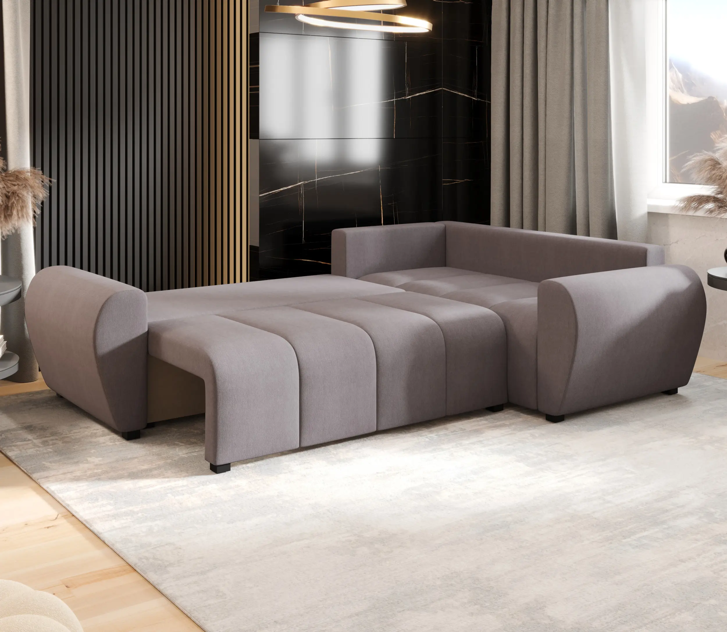 Canapea de colt Space Meble Molisa L Plus Cosmic 160 Right (Grey) - 7