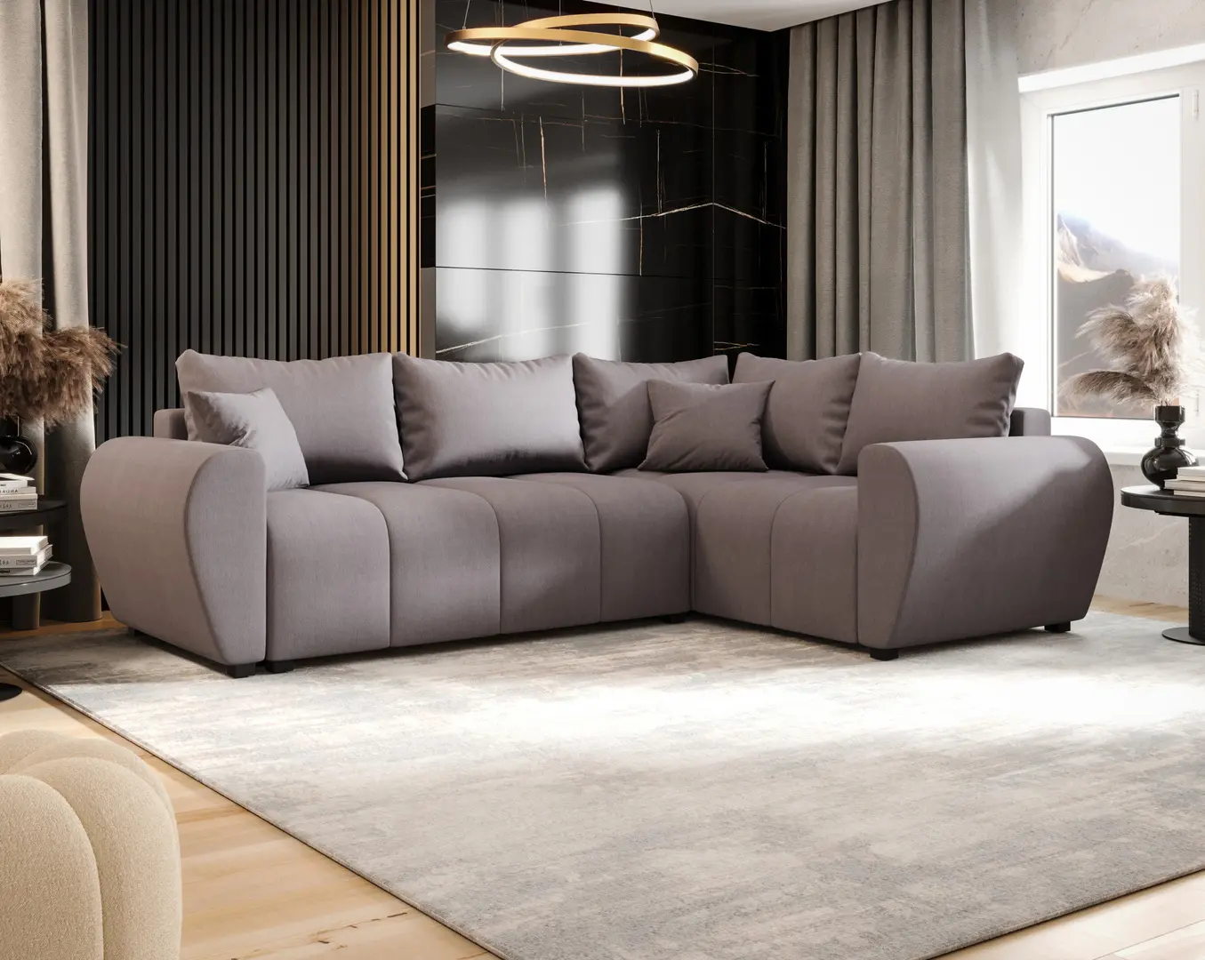 Canapea de colt Space Meble Molisa L Plus Cosmic 160 Right (Grey)