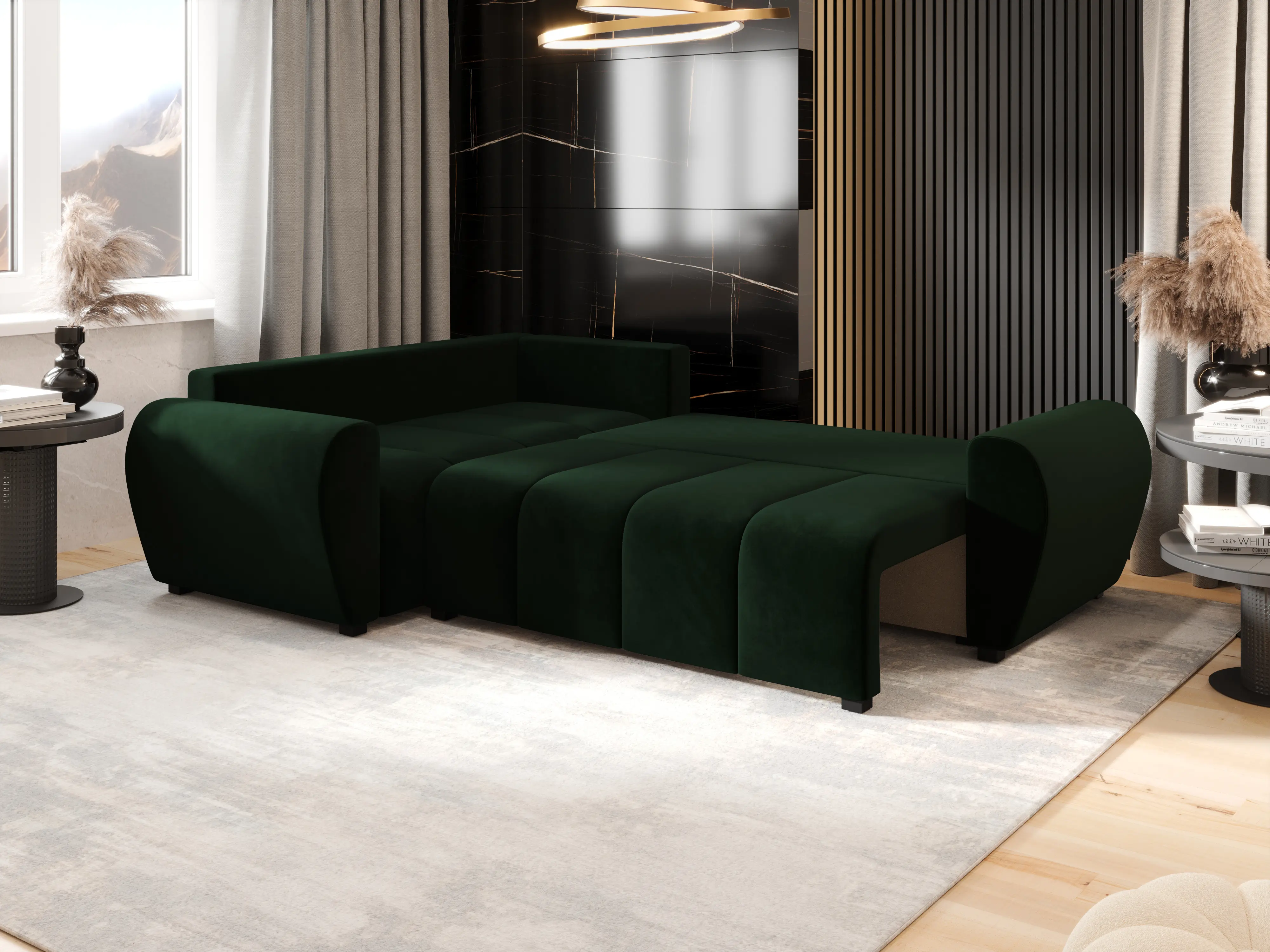 Диван угловой Space Meble Molisa L Plus Itaka 10 (Green Dark)