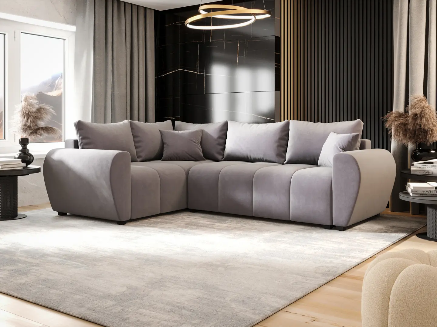 Диван угловой Space Meble Molisa L Plus Itaka 50 (Gray Light)