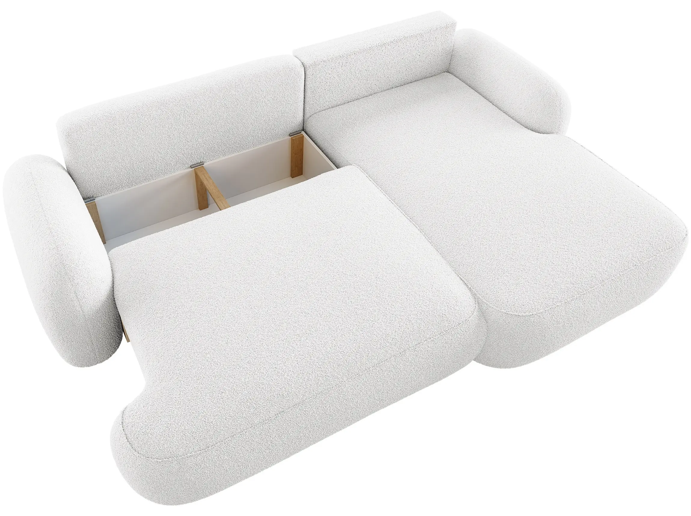 Canapea de colt Space Meble Molly L Terra Frotte 0 (White) - 3