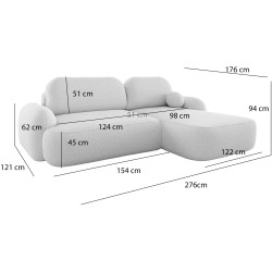 Canapea de colt Space Meble Molly L Terra Frotte 0 (White) Thumb