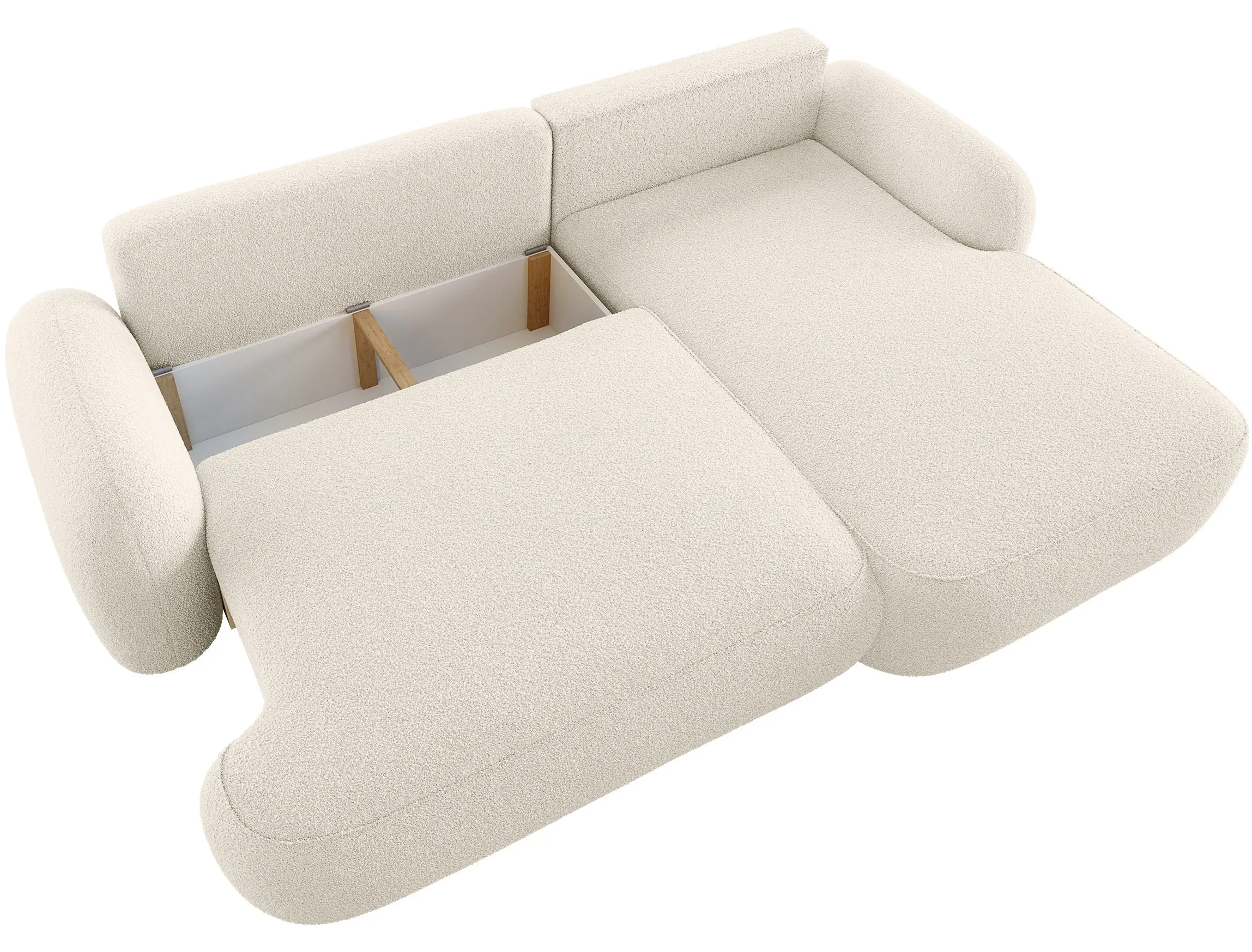 Canapea de colt Space Meble Molly L Terra Frotte 1 (Cream) - 4