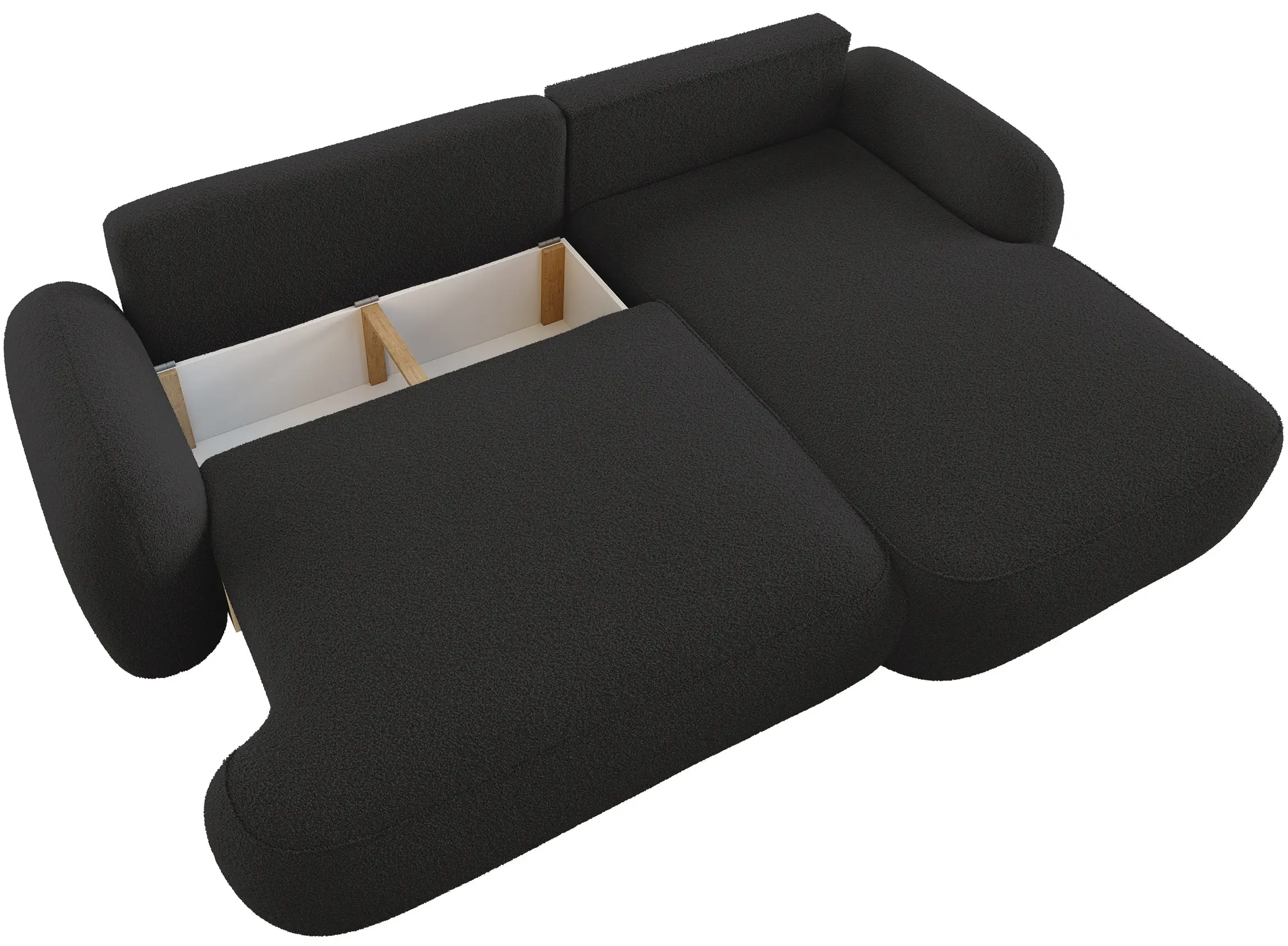 Canapea de colt Space Meble Molly L Terra Frotte 14 (Black) - 4