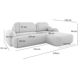 Canapea de colt Space Meble Molly L Terra Frotte 14 (Black) Thumb