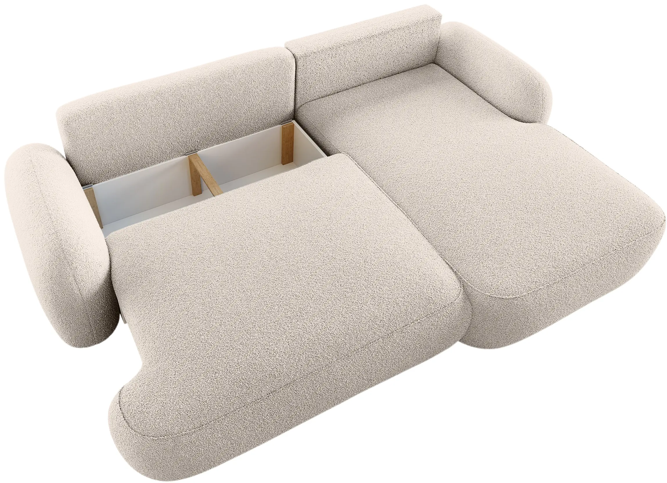 Canapea de colt Space Meble Molly L Terra Frotte 3 (Light Beige)