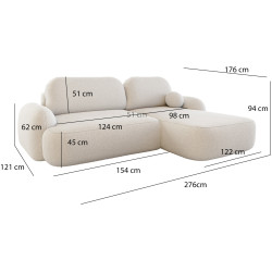 Canapea de colt Space Meble Molly L Terra Frotte 3 (Light Beige) Thumb
