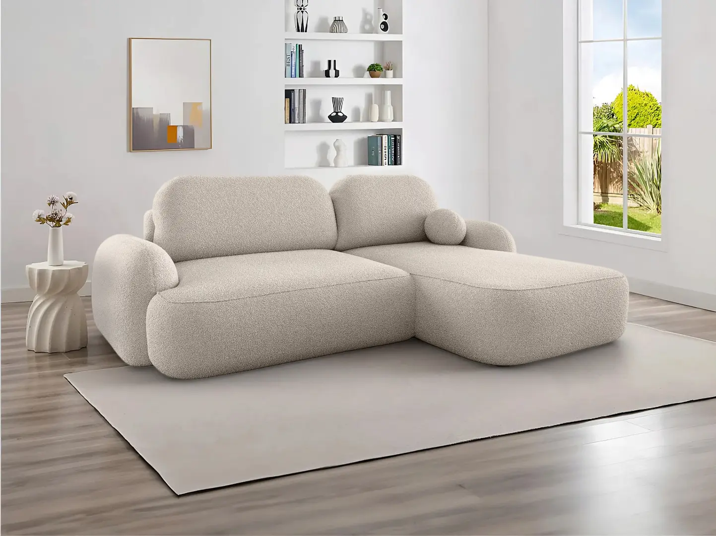 Canapea de colt Space Meble Molly L Terra Frotte 3 (Light Beige)