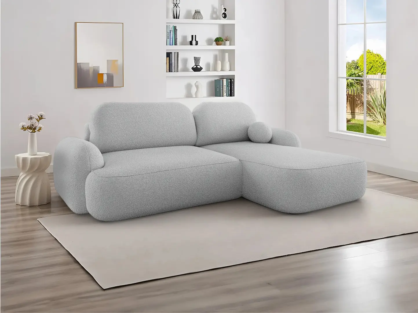 Canapea de colt Space Meble Molly L Terra Frotte 5 (Grey)