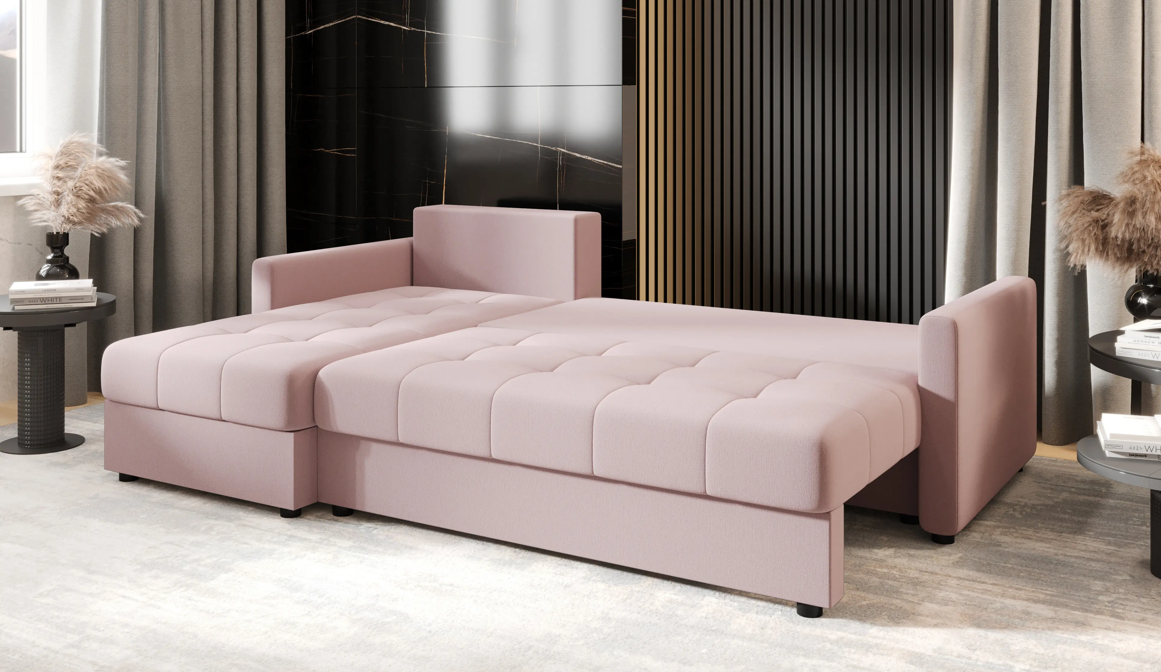 Диван угловой Space Meble Mos L Bis Cosmic 14 (Powder Pink)