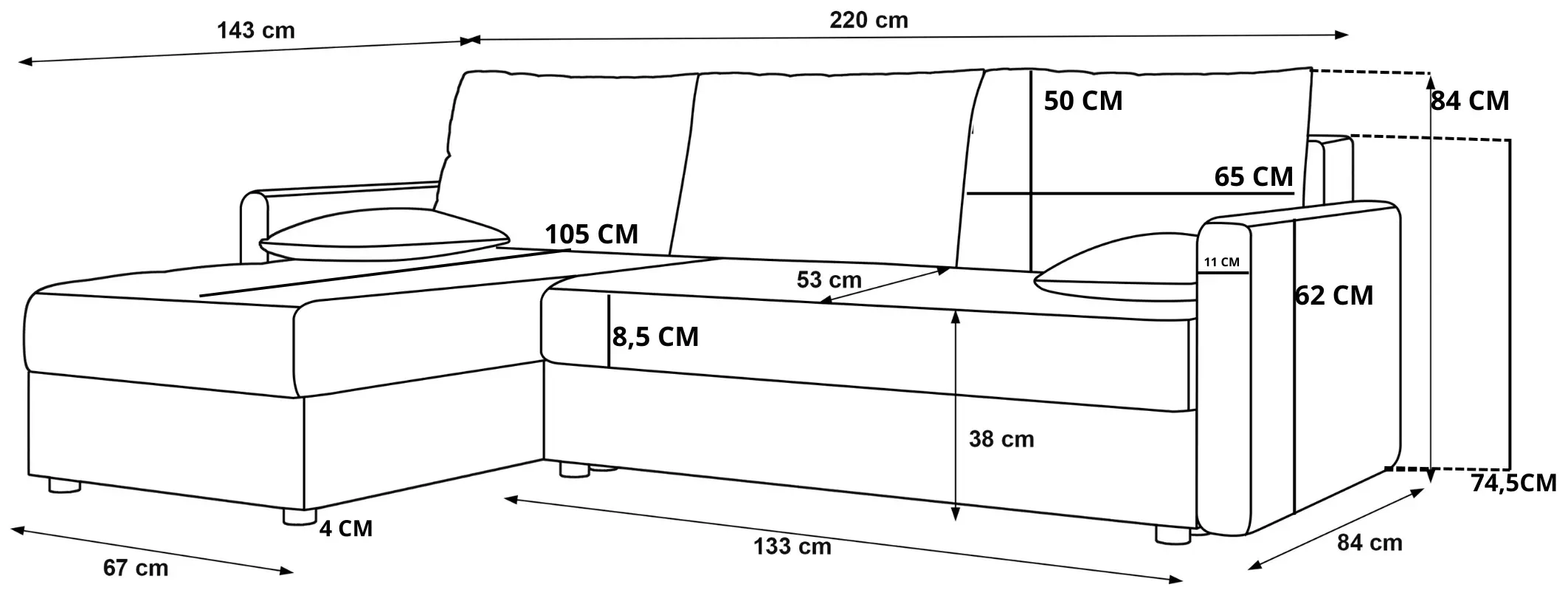 Диван угловой Space Meble Mos L Bis Cosmic 160 (Gray)