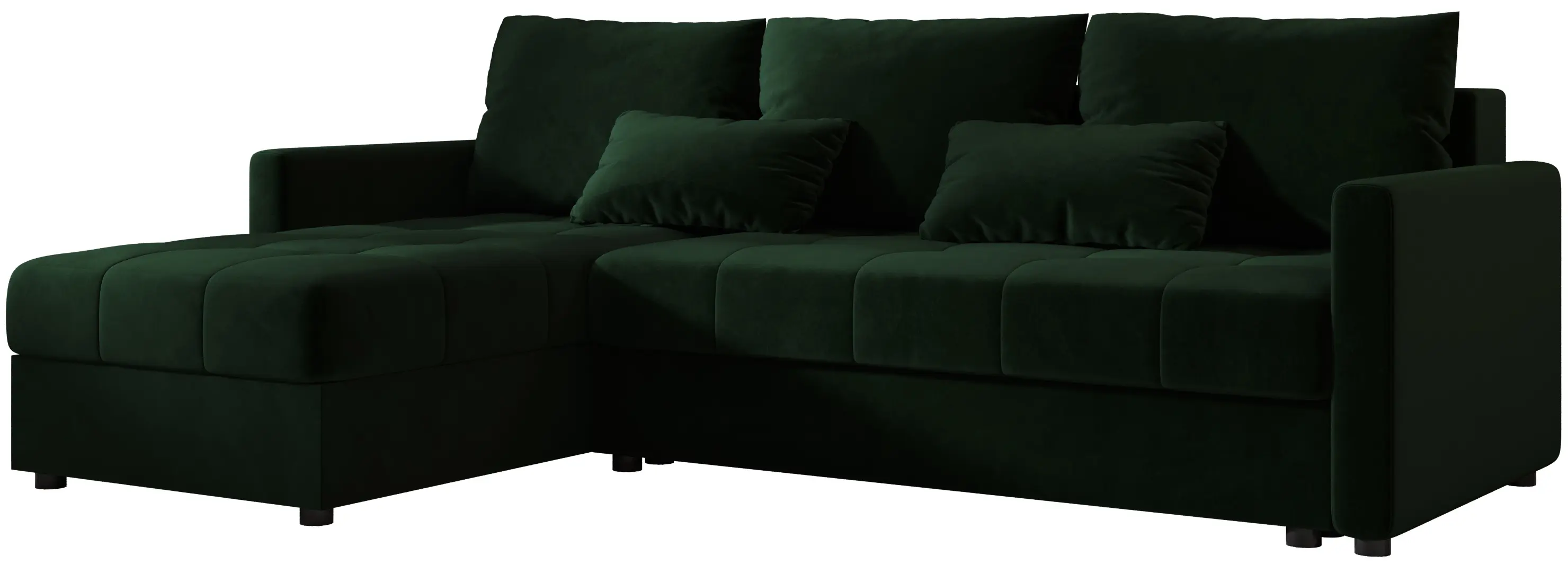 Canapea de colt Space Meble Mos L Bis Itaka 10 (Green Dark)