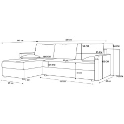 Canapea de colt Space Meble Mos L Bis Itaka 11 (Blue) Thumb