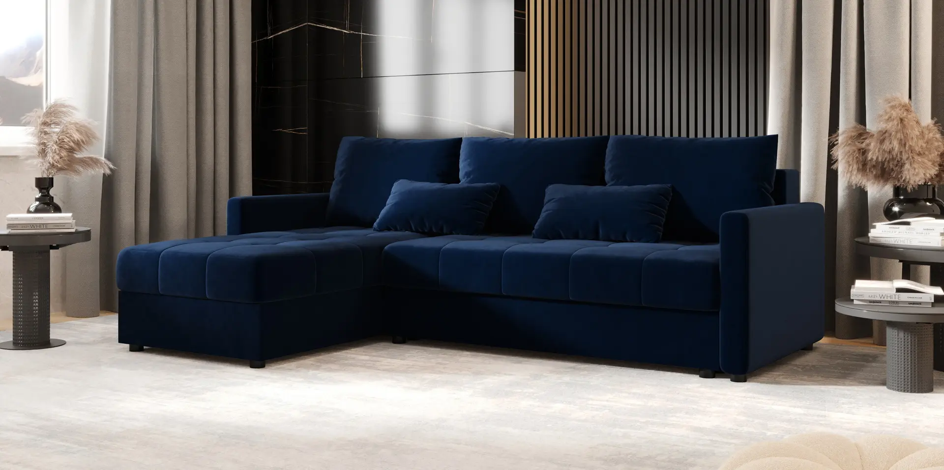 Canapea de colt Space Meble Mos L Bis Itaka 11 (Blue)