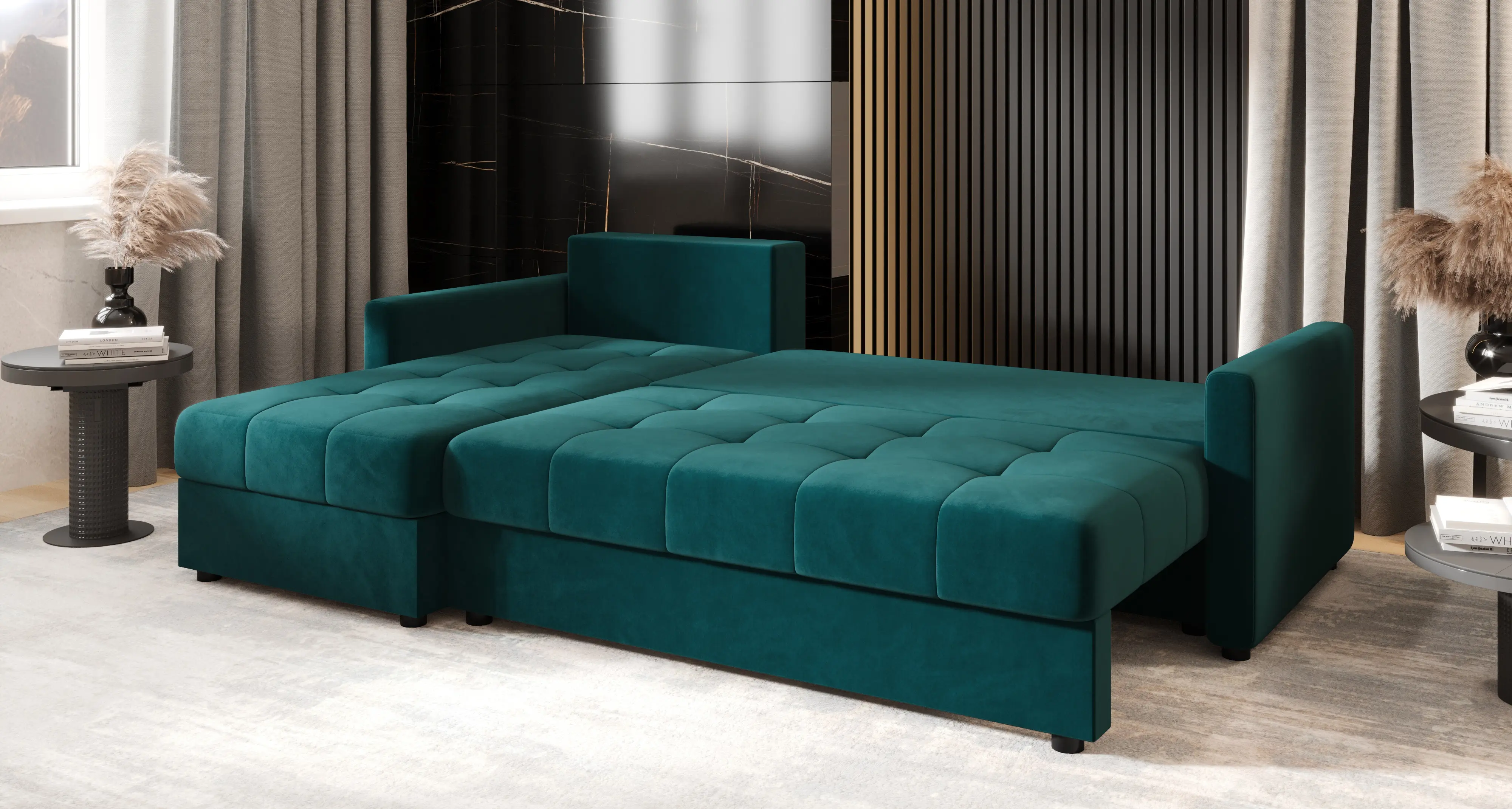 Canapea de colt Space Meble Mos L Bis Itaka 39 (Turquoise Dark)