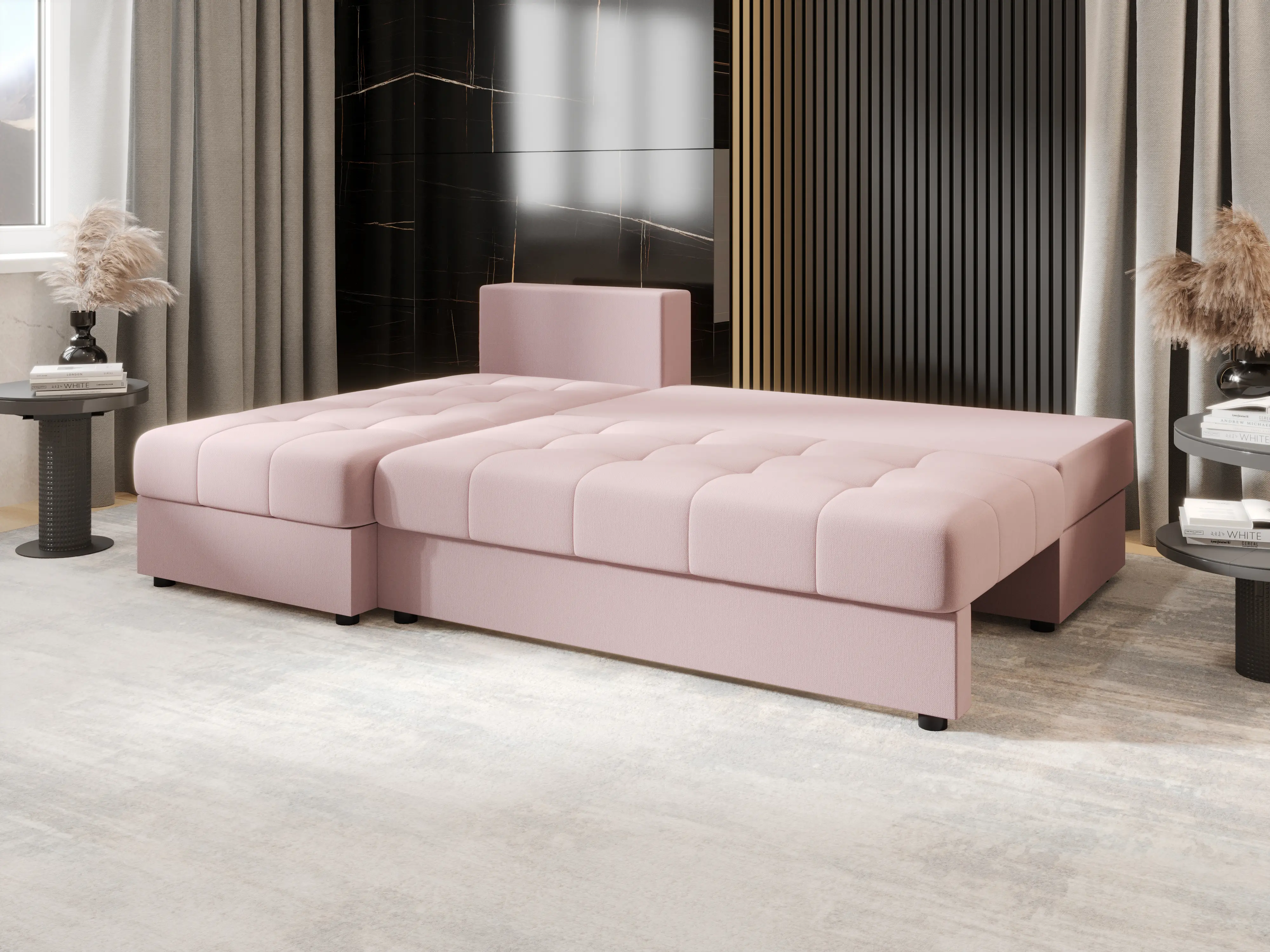 Canapea de colt Space Meble Mos L Cosmic 14 (Powder Pink)