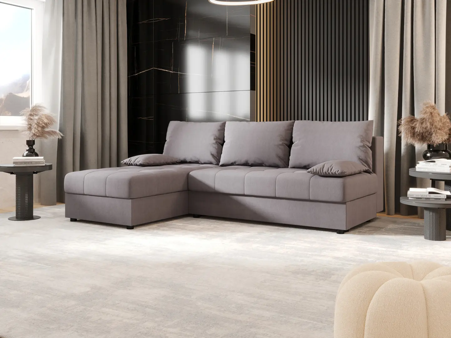 Canapea de colt Space Meble Mos L Cosmic 160 (Gray)