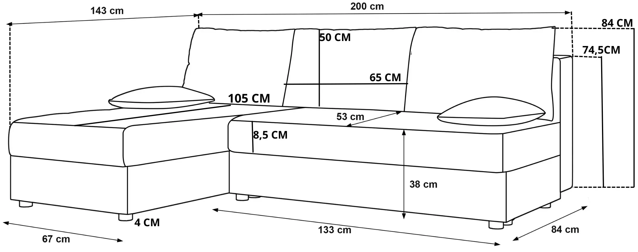 Canapea de colt Space Meble Mos L Cosmic 800 (Brown)