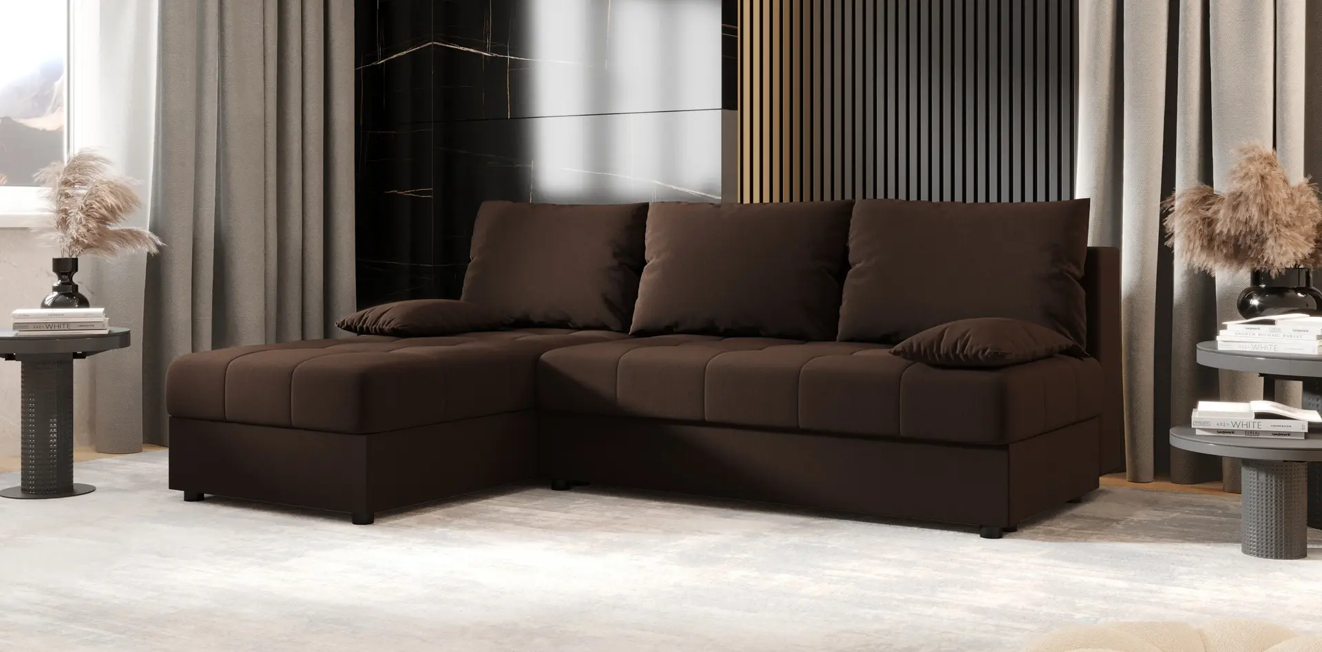 Canapea de colt Space Meble Mos L Cosmic 800 (Brown)