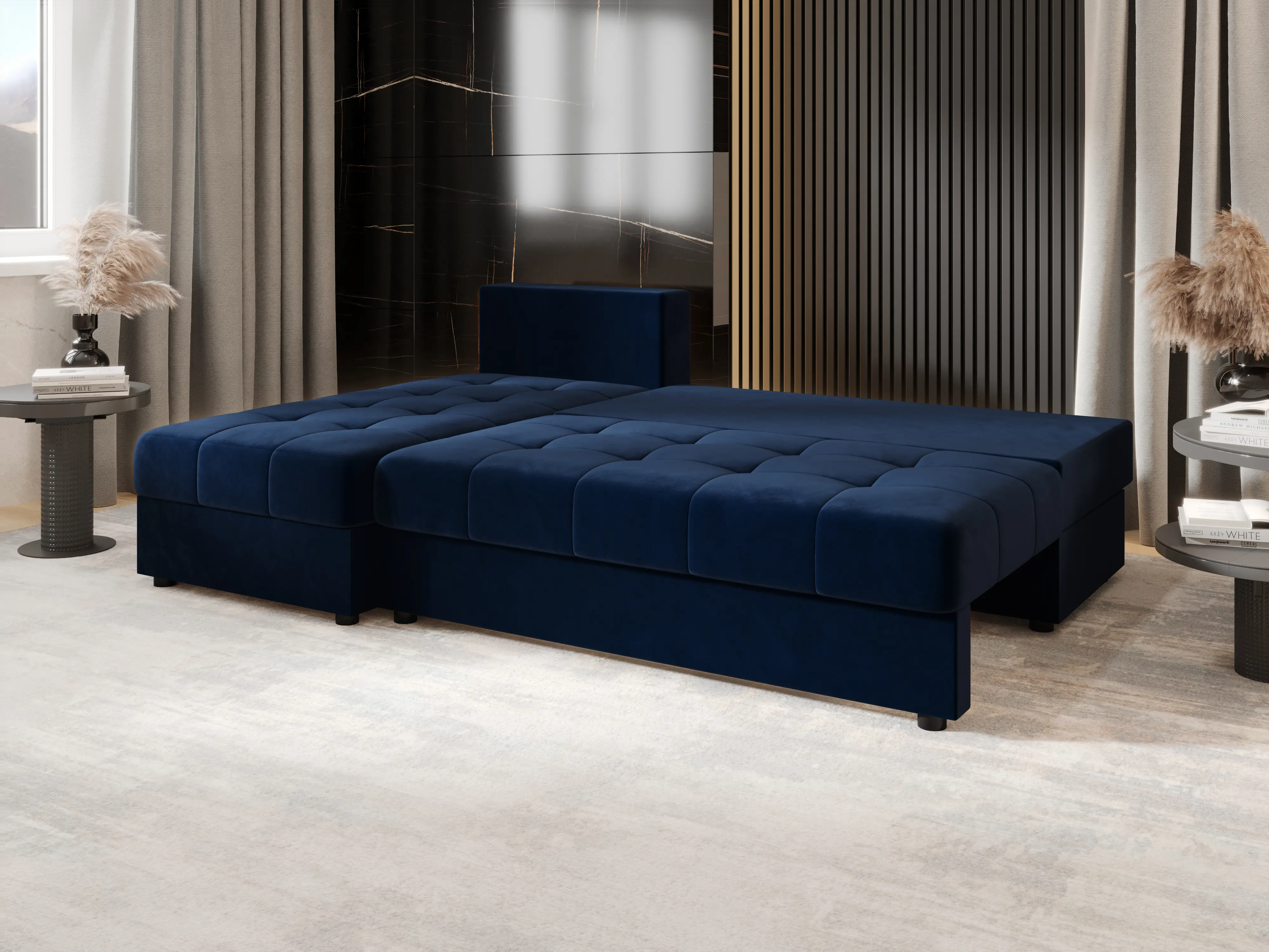 Canapea de colt Space Meble Mos L Itaka 11 (Blue)