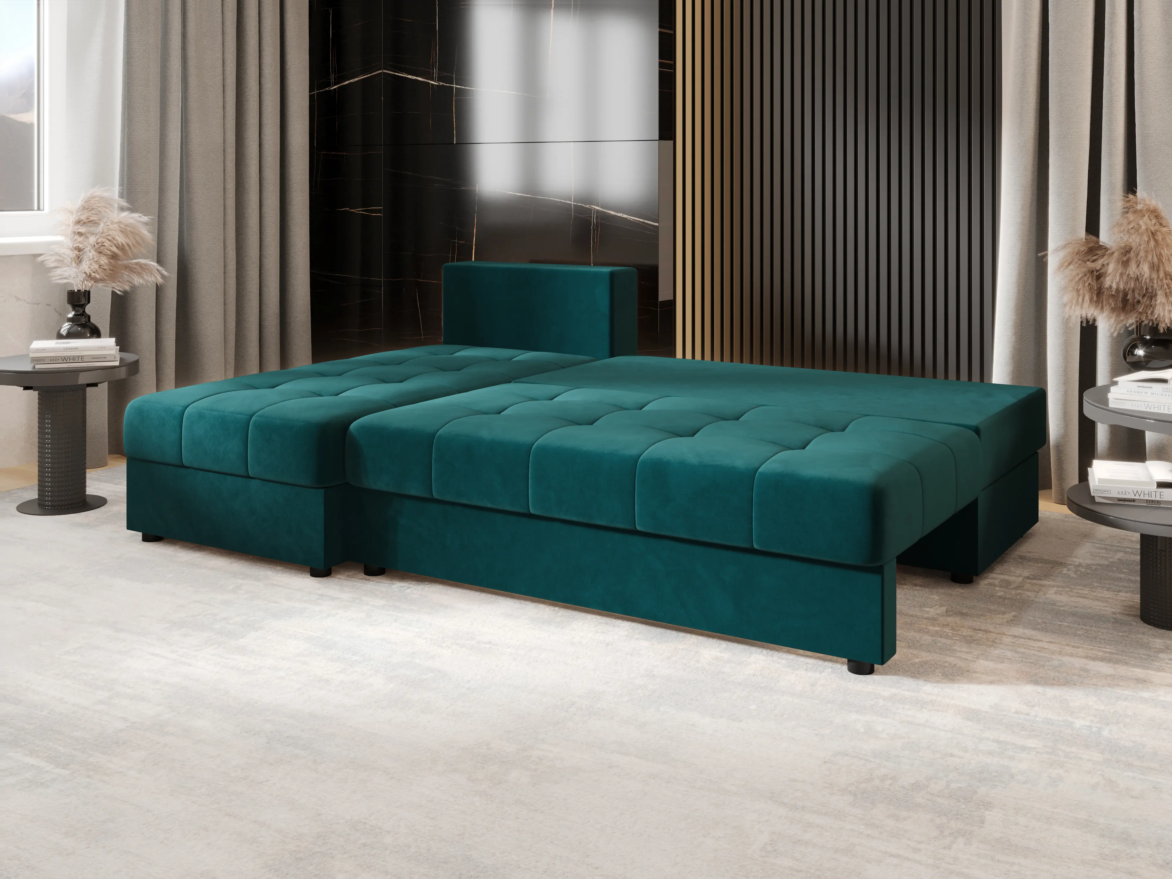 Canapea de colt Space Meble Mos L Itaka 39 (Turquoise Dark)