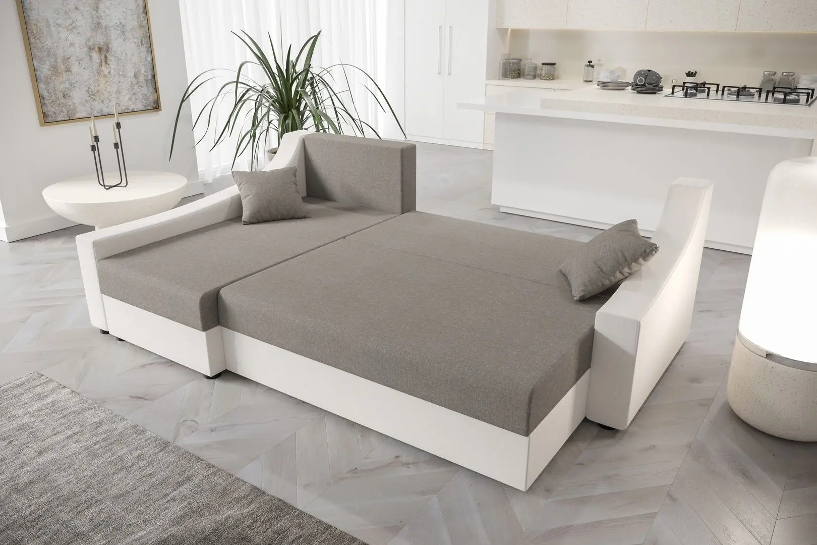 Диван угловой Space Meble Ontario Left Sawana 05/Sawana 21 (Gray Dark/Gray) - 4