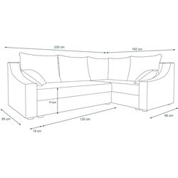 Canapea de colt Space Meble Ontario Plus Left Sawana 05/Sawana 21 (Gray Dark/Gray) Thumb