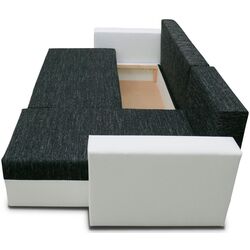 Canapea de colt Space Meble Praga Kornet 10/D511 (Black/White) Thumb