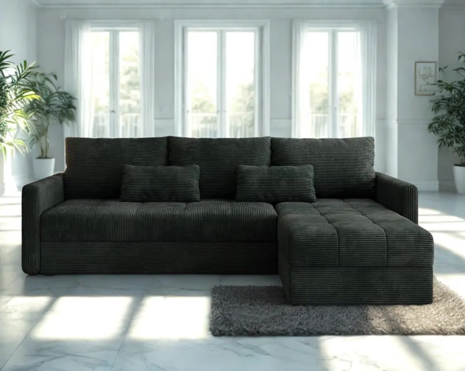 Canapea de colt Space Meble Roma L Poso 14 (Dark Green)