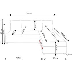 Диван угловой Space Meble Star L Sawana 05/Sawana 14 (Dark Gray/Black) Thumb
