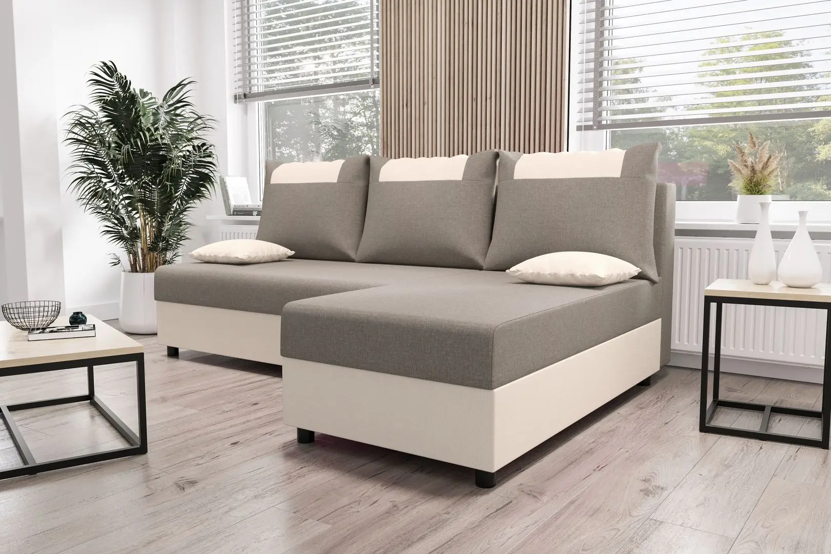 Диван угловой Space Meble Star L Sawana 21/Sawana 01 (Gray/Ecru)