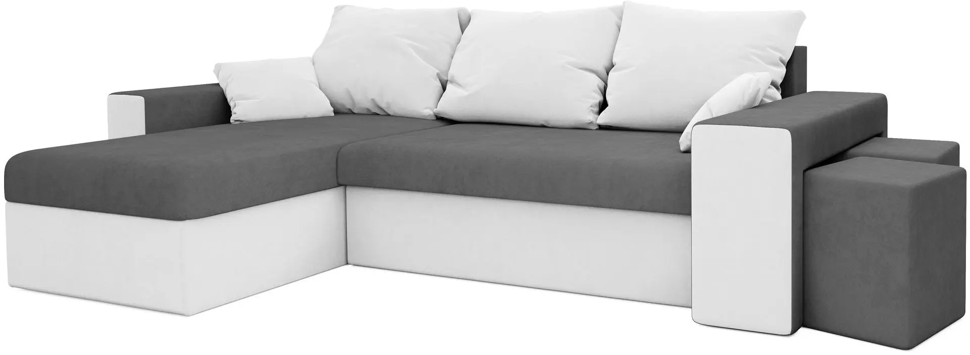 Диван угловой Space Meble Vegas Mikrofaza 27/Mikrofaza 31 (Gray/White)